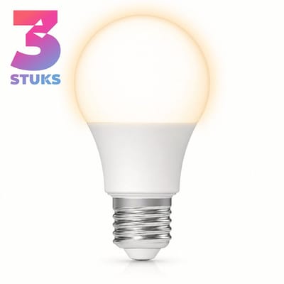 3x Peertje Led-lamp E27 - 5W - Koel Wit Licht (4000K) - 470 lm - 15 jaar - Niet Dimbaar - Vervangt 40W