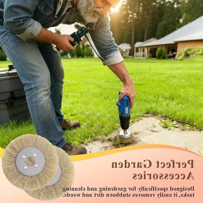 Set van 3 Draadborstels voor het Verwijderen van Onkruid en Vuil, Geschikt voor Tuinonderhoud en Schoonmaakwerkzaamheden, 110 mm