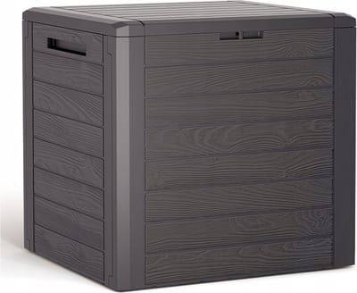 Prosperplast - Woodebox Tuinkist Kussenbox Afsluitbaar Kunststof 140 Liter Umbra