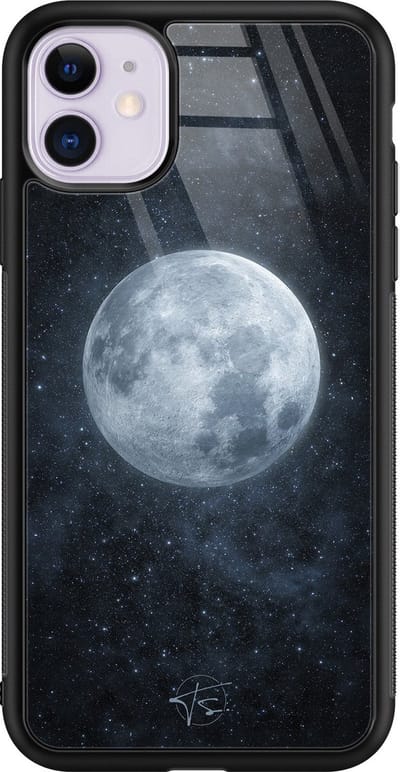 Hoesje geschikt voor iPhone 11 - Maan - Luxe Hard Case - Natuur - Blauw - Mooie Telefoonhoesjes