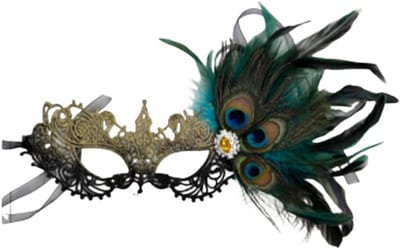 Volwassen Venetiaans Masker met Veren voor Carnaval, Maskerade Bal en Avondjurken - Perfect voor Feestjes en Promenade