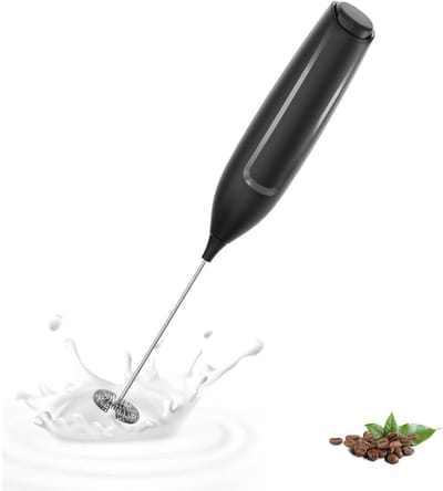 GELLDG Elektrische draagbare melkopschuimer - Krachtige melkopschuimer - Hoogwaardige drankblender - Koffieklopper - Werkt op batterijen - Geschikt voor latte, matcha, cappuccino en andere dranken - Zwart