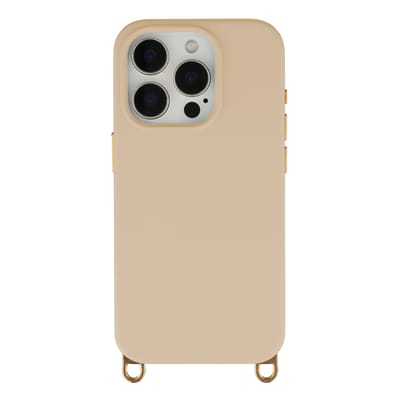 Selencia Hoesje - Geschikt voor iPhone 15 Pro - Rivièra geschikt voor MagSafe Backcover met afneembare haakjes - Milky Latte
