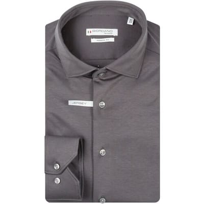 Giordano Overhemd Maggiore Semi Cutaway Jersey Subtle Contrast Liquid Cotton Soft Grey / male