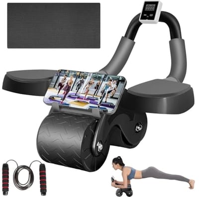 Automatische Rebound Buikroller met Kniebeschermers en Timer voor Thuis Fitness