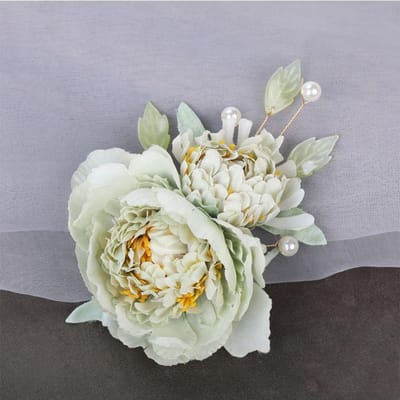 1 pince à cheveux en forme de fleur artificielle, accessoire de costume ancien, coiffure de mariée, demoiselle d'honneur, fête de mariage, accessoires de coiffure