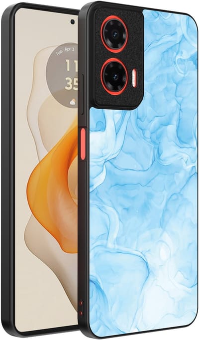 Smartphonica Telefoonhoesje Geschikt voor Motorola Moto G Stylus 2024 met marmer opdruk - TPU backcover case marble design - Lichtblauw geschikt voor Motorola Moto G Stylus 2024