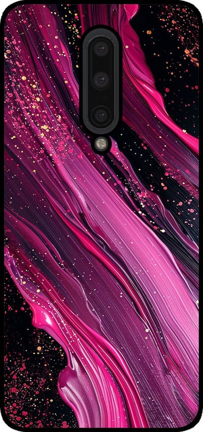 Smartphonica Telefoonhoesje Geschikt voor OnePlus 7 Pro met marmer opdruk - TPU backcover case marble design - Paars Roze geschikt voor OnePlus 7 Pro