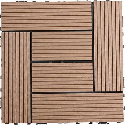 Vloertegels Tuin - Terrastegels Buiten - Decoratieve Vloeren - Duurzaam Kunststofhout - 30x30 cm - Apricot
