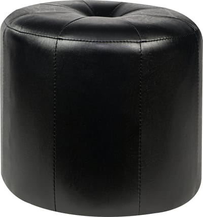 Mood poef hoog-lederlook-zwart-40x34x40cm