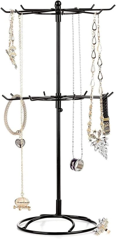 Sieraden Organizer - Juwelen Display - Sieraden Opbergen - Dubbel Roterend - 2 Lagen - Zwart