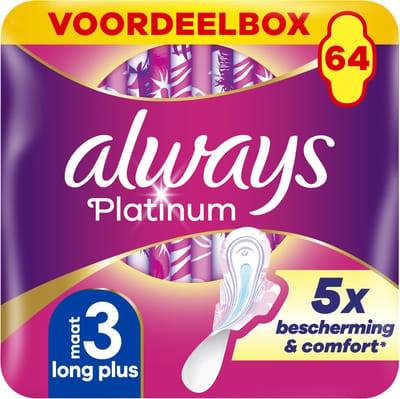 Always Platinum Day & Night - maat 3 - Maandverband Met Vleugels - 64 stuks