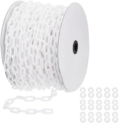 Witte Plastic Ketting 6mm voor Veiligheidsafscheiding - Geschikt voor Mensencontrole, Parkeren en Evenementen