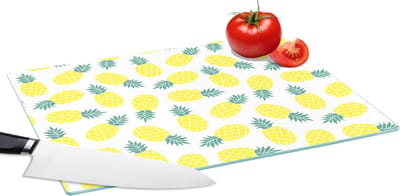 Glazen Snijplank - 39x28 - Zomer - Tropisch - Design - Ananas - Snijplanken Glas