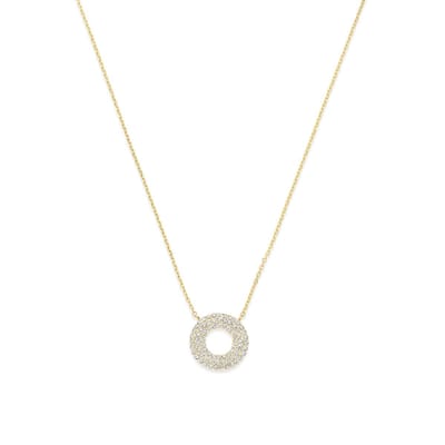 New Bling - 9NBG-0953 - 14K geelgouden ketting – O-vorm – met zirkonia