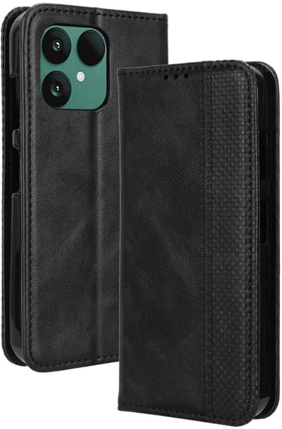 Telestore - Telefoonhoesje geschikt voor de Fairphone 6 / Fairphone 6+- book-case agenda wallet hoesje - retro zwart ruit
