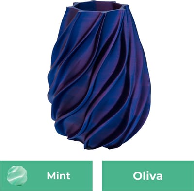 Oliva organische vaas – Decoratieve vaas - Mint - 3d geprinte vaas – geschikt voor droogbloemen - 20CM