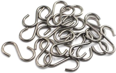 SnelShoppen - 50 Stuks S Haakjes M2 304 Rvs Hanghaakjes voor Jassen, Handdoeken, Planten - Multifunctionele Haakjes voor Keuken, Badkamer en Tuin