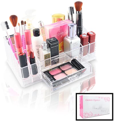 XL Make up Organizer met 16 Vakken & 1 Lade - Makeup Organizer Transparant - Sieraden Make-up - Cosmetica Opbergdoos