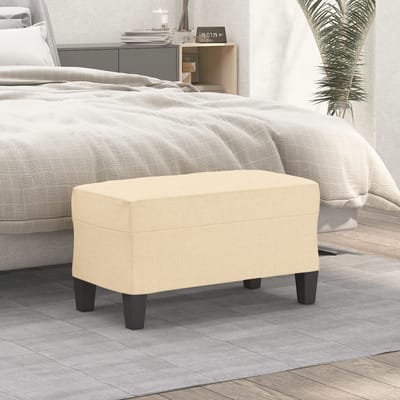 vidaXL - Bankje - 70x35x41 - cm - stof - crèmekleurig