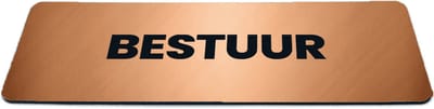 Deurbordje Brons/Koper-look met tekst bestuur - Formaat 150 x 50 mm x 1,6 mm - Zelfklevend | Luxe uitstraling | Geborstelde Koper/Brons toplaag | Gratis Verzending | Decoporta