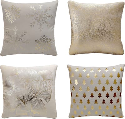 Set van 4 Kussenhoezen | 45 X 45 cm | Kussens woonkamer | kussensloop | Kussenhoes | Kussenhoesjes | Velvet | met rits | Wit