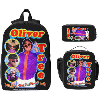 3-delige RIP Oliver Tree 1993-2026 Rugzakset voor Kinderen Pennenbakjes Schooltas Sets met Lunchbox Voor Schoolleerlingen Dagrugzak