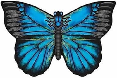 Vlieger vlinder - blauw - 71 cm breed/wijd - nylon