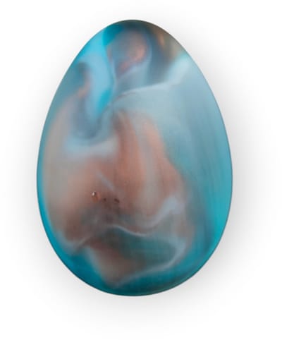 Resin Art JR: Handgemaakte Epoxy Edelsteen Ei – Marmer Look – Decoratie – 6 cm – Uniek Design
