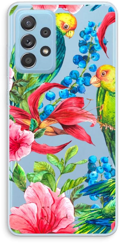 Case Company® - Hoesje geschikt voor Samsung Galaxy A73 hoesje - Papegaaien - Soft Cover Telefoonhoesje - Bescherming aan alle Kanten en Schermrand