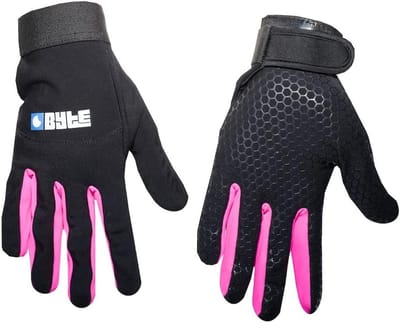 Huid Hockey Handschoenen - Zwart Roze - Stretch Stof - Siliconen Grip - Bescherming Tegen Astroturfverbranding - Winter Warm - Klittenbandsluiting - Voor Optimaal Comfort