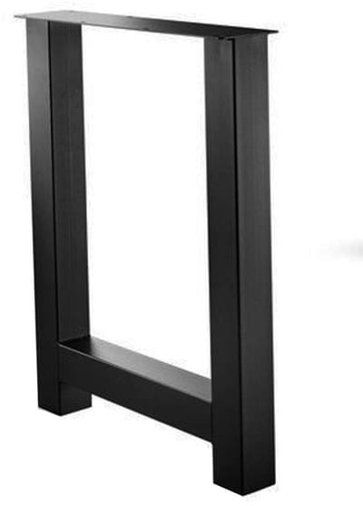 FLE - Stalen H tafelpoot zwart gepoedercoat 78 bij 10 cm en hoogte 105 cm (koker 10 x 10 cm) - barpoot - tafelpoot