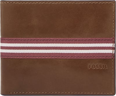 FOSSIL Portemonnee Jared Coin Pocket Bifold Brown Bruine