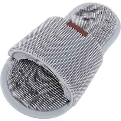1 pièce Claquette Brosse de Pied en Silicone avec Ventouses Antidérapantes Exfoliante Douce à 360 Degrés Brosse de Pied pour Douche gris
