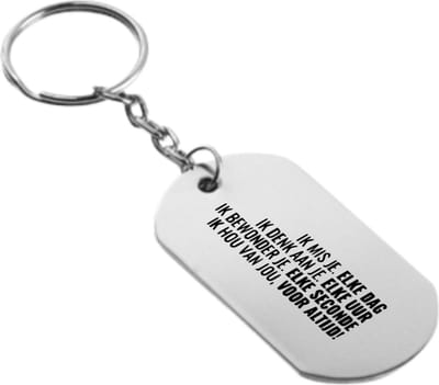 Akyol - ik mis je elke dag, ik denk aan je elke uur, ik bewonder je elke seconde, ik hou van jou voor altijd! sleutelhanger - Liefde - - geschenk - gift - vriendin/vriend artikelen - 54 x 29mm