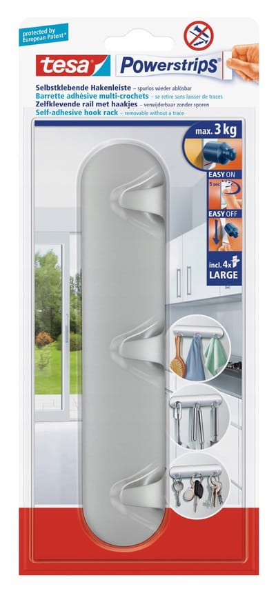 Tesa Powerstrips Hakenrekje Chroom