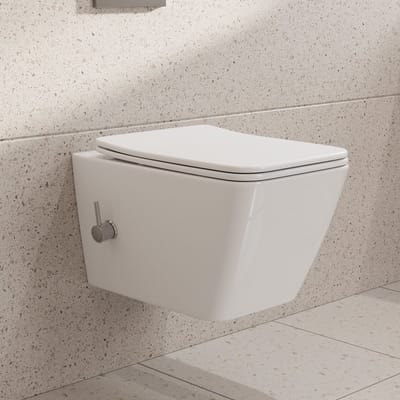 HOROW - Randloos Diepspoel Hangtoilet met Bidet - Soft Close - 51x36x34 cm