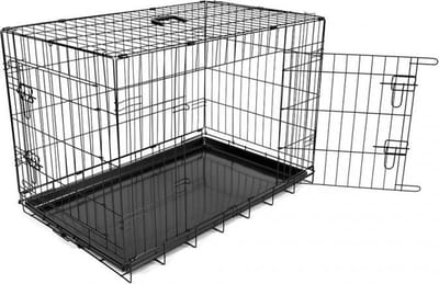 Duvo+ Draadkooi 2 deuren plastiek schuif Zwart 76x48x54cm
