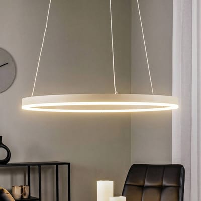 Arcchio LED hanglamp Albiona, beige, 1 ring, Ø 60 cm