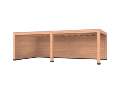 Douglas overkapping, 750 x 400, met achterwand en zijwand, Westwood Robuust