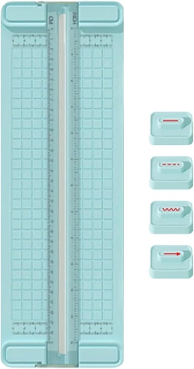 Papier Snijder Schuif - Knutselschaar Tweerichting - Foto's Kantoor Knutselen - Ergonomisch Draagbaar Gereedschap - 36.5x12.3x1.5cm - Blauw