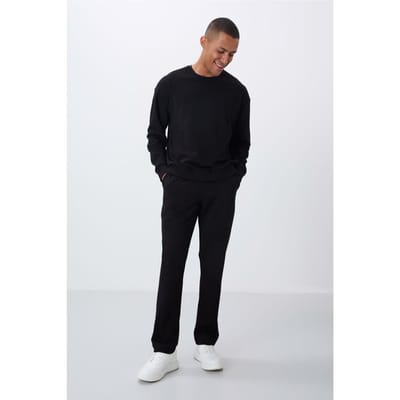 Heren Katoen-Polyester Fleece Sweatshirt en Broek Set