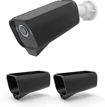 MDUG 2-delige beschermende siliconen camerahoes - Zwart - Halfgesloten waterdichte siliconen hoes - Siliconen camerahoes geschikt voor Eufy Security eufyCam S3 Pro