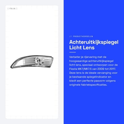 Dailygoods- Achteruitkijkspiegel Lichtlens - Indicatorlens - Buitenspiegel - Geschikt voor Fiesta MK7/MK7.5 2009-2017 - Hoogwaardige ABS - Perfecte pasvorm - Spiegellens