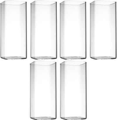 Set van 6 vierkante drinkglazen van 400 ml - Perfect voor water, sap, bier en cocktails