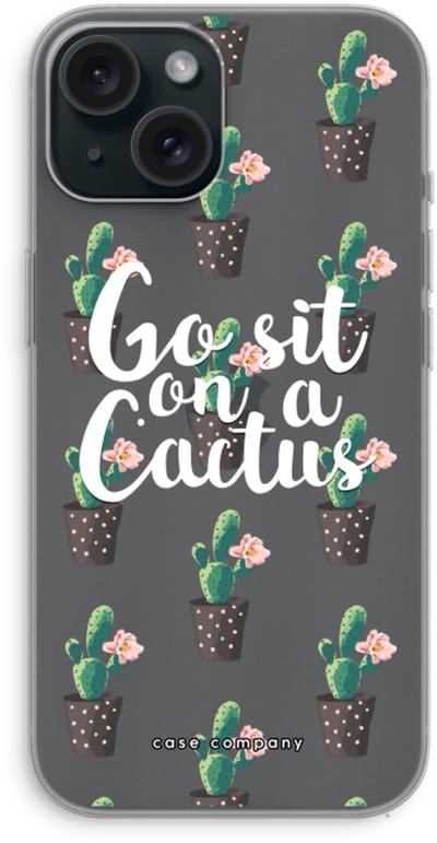 Case Company® - Hoesje geschikt voor iPhone 15 hoesje - Cactus quote - Soft Cover Telefoonhoesje - Bescherming aan alle Kanten en Schermrand