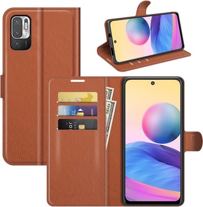 Coverup Hoesje - Geschikt voor Xiaomi Redmi Note 10 5G Hoesje - Coverup Book Case - Bruin