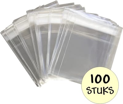 100x Cellofaan Zakjes 7x7 cm - 100 Stuks Uitdeelzakjes - Zakjes Met Plakstrip - Zelfklevende Zakjes - Transparant - 100 Stuks
