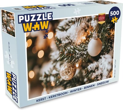 Puzzel Kerst - Kerstboom - Winter - Binnen - Sneeuw - Legpuzzel - Puzzel 500 stukjes - Kerstpuzzel - Kerstpuzzels - Kerst - Cadeau - Kerstcadeau voor mannen, vrouwen en kinderen