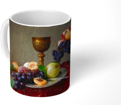 Mok - Koffiemok - Rustiek - Tafel - Fruit - Stilleven - Beker - Mokken - 350 ML - Beker - Koffiemokken - Theemok